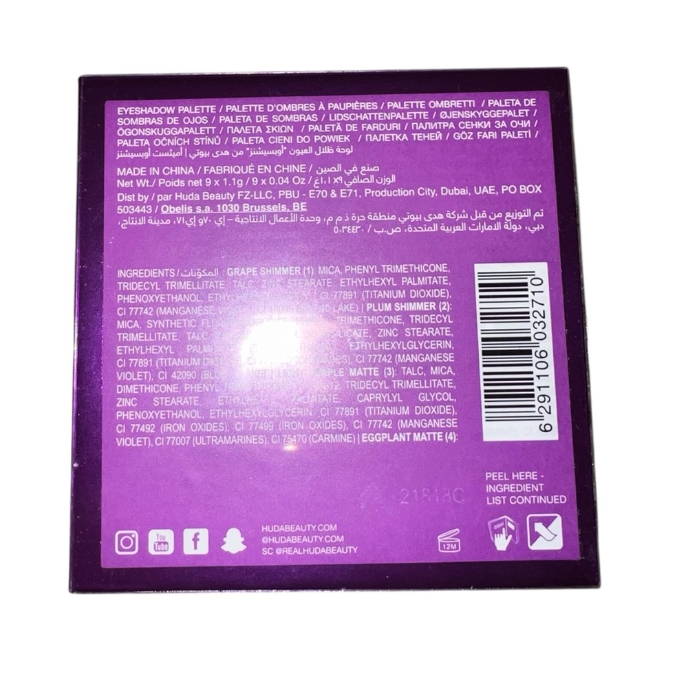 NWT Huda Beauty Amethyst Obsessions Eyeshadow Palette Bold Purple Festival - Picture 3 of 3